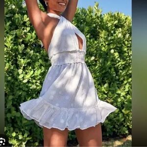 NWT American Eagle Eyelet Halter Dress